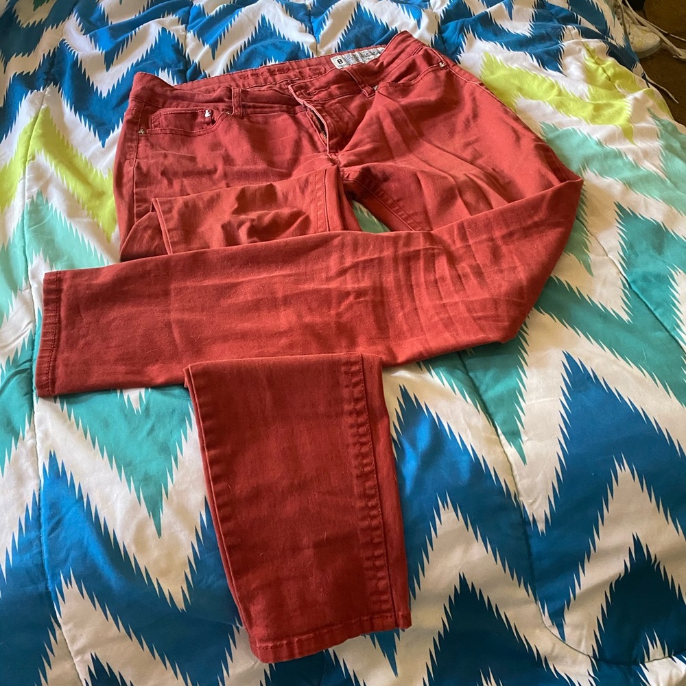 Rustic red jeans